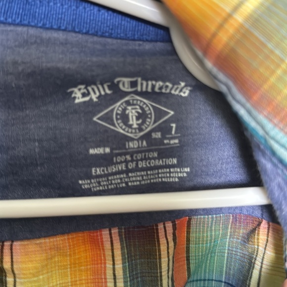 Four Fun colorful plaid button down shirts. - Picture 9 of 9